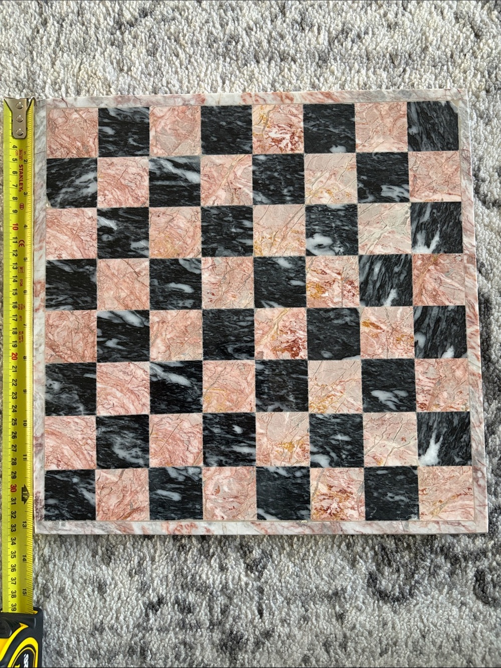 Marble Black and Pink Chess Board or display/ serving board